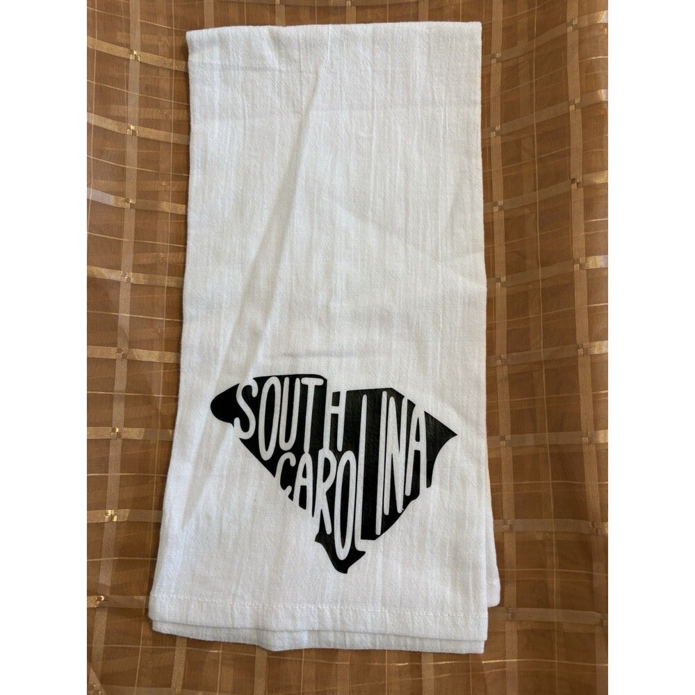 White Cotton Flour Sack Towel South Carolina NWOT